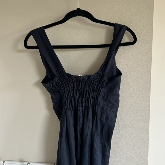 Vanity Moda Positano Sorrento Linen Midi Tank Dress Side Slit - Picture 9 of 9